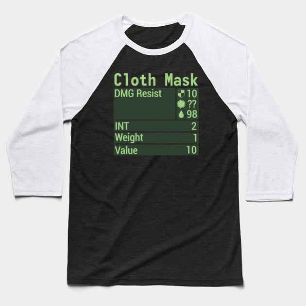 Cloth Mask Stats Baseball T-Shirt by fashionsforfans